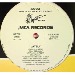 Jodeci Lately USED VINYL 12INCH 33 S RPM SINGLE PROMO