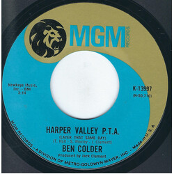 Ben Colder Harper Valley P.T.A. (Later That Same Day) USED VINYL 7INCH 45 RPM SINGLE STYRENE