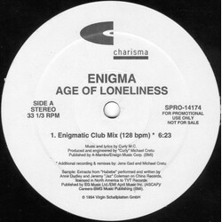 Enigma Age Of Loneliness USED VINYL 12INCH PROMO 33 S RPM
