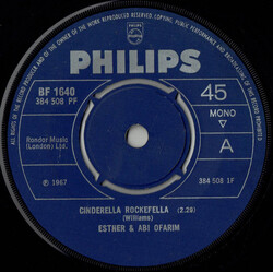 Esther & Abi Ofarim Cinderella Rockefella USED VINYL 7INCH 45 RPM SINGLE MONO