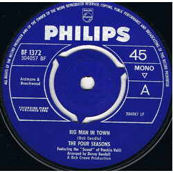 The Four Seasons / Frankie Valli Big Man In Town USED VINYL 7INCH 45 RPM SINGLE MONO