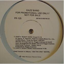 Dazz Band Party Right Here / Bad Girl USED VINYL 12INCH PROMO 33 S RPM
