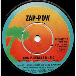 Zap Pow This Is Reggae Music USED VINYL 7INCH SINGLE REISSUE