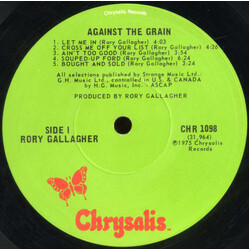 Rory Gallagher Against The Grain Vinyl LP USED