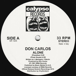 Don Carlos Alone USED VINYL 12INCH 33 S RPM 45 RPM REISSUE