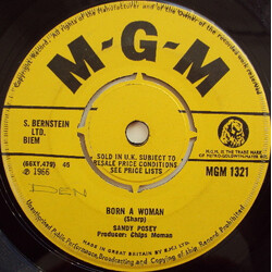 Sandy Posey Born A Woman USED VINYL 7INCH 45 RPM