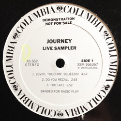 Journey Live Sampler USED VINYL 12INCH 33 S RPM PROMO SAMPLER