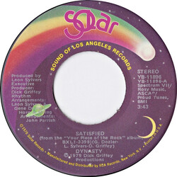 Dynasty Satisfied USED VINYL 7INCH SINGLE 45 RPM