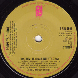 People's Choice Jam, Jam, Jam (All Night Long) USED VINYL 7INCH 45 RPM SINGLE STEREO