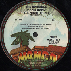Invisible Man's Band All Night Thing USED VINYL 12INCH 33 S RPM