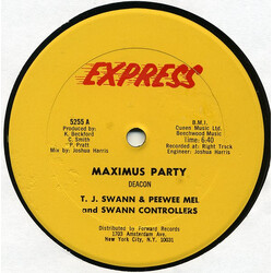 TJ Swann / Peewee Mel / Swann Controllers Maximus Party USED VINYL 12INCH 33 S RPM