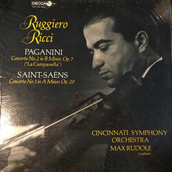 Ruggiero Ricci Paganini: Concerto No. 2 In B Minor Op. 7 La Campanella / Saint-Saëns: Concerto No. 1 In A Major Op. 20 Vinyl LP USED