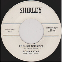 Doris Payne Foolish Decision USED VINYL 7INCH 45 RPM PROMO