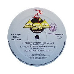 Mark Farina (2) / P.C. Dee Relight My Fire / Popcorn USED VINYL 12INCH 45 RPM