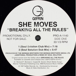 She Moves Breaking All The Rules USED VINYL 12INCH 33 S RPM PROMO