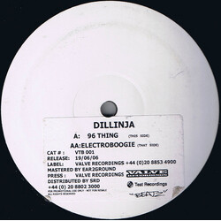 Dillinja 96 Thing / Electroboogie USED VINYL 12INCH 45 RPM WHITE LABEL PROMO