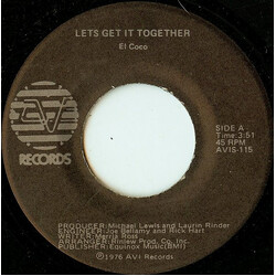 El Coco Lets Get It Together USED VINYL 7INCH 45 RPM SINGLE STEREO