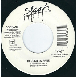 BoDeans Closer To Free USED VINYL 7INCH 45 RPM