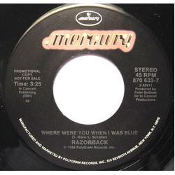 Razorback Where Were You When I Was Blue USED VINYL 7INCH 45 RPM SINGLE PROMO