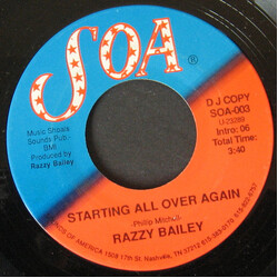 Razzy Bailey Starting All Over Again USED VINYL 7INCH 45 RPM PROMO