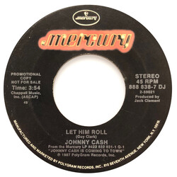 Johnny Cash Let Him Roll USED VINYL 7INCH 45 RPM SINGLE PROMO
