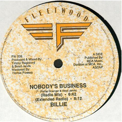 Billie Nobody's Business Vinyl 12" USED