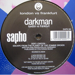 Darkman (6) / Bi-Face London Vs Frankfurt USED VINYL 12INCH 33 S RPM