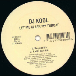 DJ Kool Let Me Clear My Throat USED VINYL 12INCH 33 S RPM