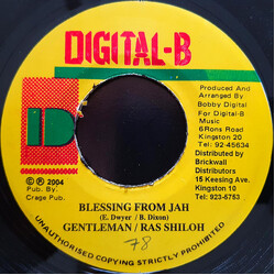 Gentleman / Ras Shiloh / Richie Spice Blessings From Jah / World Order USED VINYL 7INCH 45 RPM