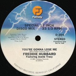 Freddie Hubbard / Jeanie Tracy You're Gonna Lose Me USED VINYL 12INCH 33 S RPM PROMO