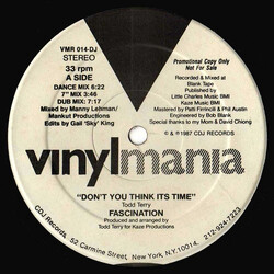Fascination Don't You Think It's Time USED VINYL 12INCH 33 S RPM PROMO