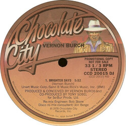 Vernon Burch Brighter Days USED VINYL 12INCH 33 S RPM SINGLE SIDED PROMO