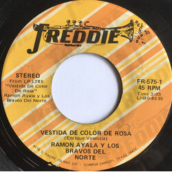 Los Bravos del Norte de Ramón Ayala Vestida De Color De Rosa / Vuelve Por Mi USED VINYL 7INCH 45 RPM SINGLE