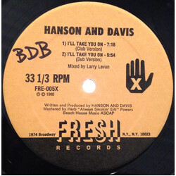 Hanson & Davis I'll Take You On / Hungry For Your Love / Hold On To Yesterday USED VINYL 12INCH 33 S RPM EP MISPRINT