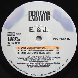 E. & J. Easy Listening USED VINYL 12INCH 33 S RPM SINGLE PROMO STEREO
