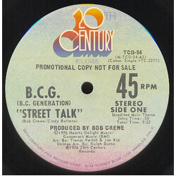 The Bob Crewe Generation Street Talk USED VINYL 12INCH 45 RPM PROMO