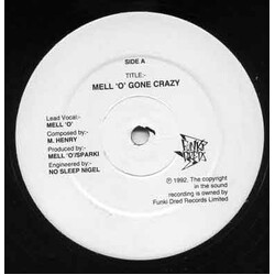 MC Mell'O' Mell 'O' Gone Crazy USED VINYL 12INCH 33 S RPM EP