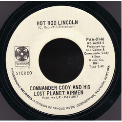 Commander Cody And His Lost Planet Airmen Hot Rod Lincoln / My Home In My Hand USED VINYL 7INCH 45 RPM