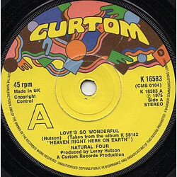 The Natural Four Love's So Wonderful USED VINYL 7INCH 45 RPM SINGLE