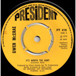 Gwen McCrae It's Worth The Hurt / 90% Of Me Is You USED VINYL 7INCH 45 RPM SINGLE