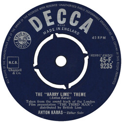 Anton Karas The "Harry Lime" Theme / The Cafe Mozart Waltz USED VINYL 7INCH 45 RPM SINGLE