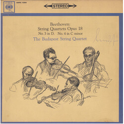 Ludwig van Beethoven / Budapest String Quartet String Quartets Opus 18 No. 3 In D, No. 4 In C Minor Vinyl LP USED