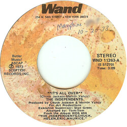 The Independents It's All Over USED VINYL 7INCH 45 RPM STYRENE STEREO