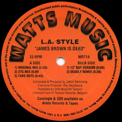 L.A. Style James Brown Is Dead USED VINYL 12INCH 33 S RPM