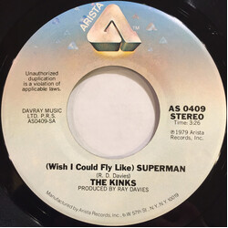 The Kinks (Wish I Could Fly Like) Superman USED VINYL 7INCH 45 RPM SINGLE STEREO