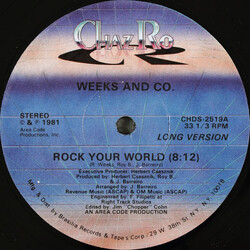 Weeks & Co. Rock Your World USED VINYL 12INCH 33 S RPM STEREO