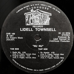 Lidell Townsell Nu Nu USED VINYL 12INCH 33 S RPM SINGLE