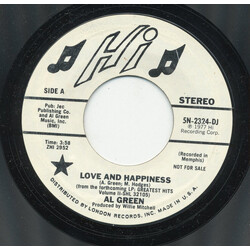 Al Green Love And Happiness USED VINYL 7INCH 45 RPM SINGLE PROMO REISSUE STYRENE STEREO MONO