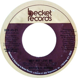 Warren G. Burris Why Not Love Me USED VINYL 7INCH 45 RPM PROMO STYRENE