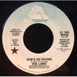 The Limit (2) She's So Divine USED VINYL 7INCH 45 RPM PROMO STYRENE STEREO MONO